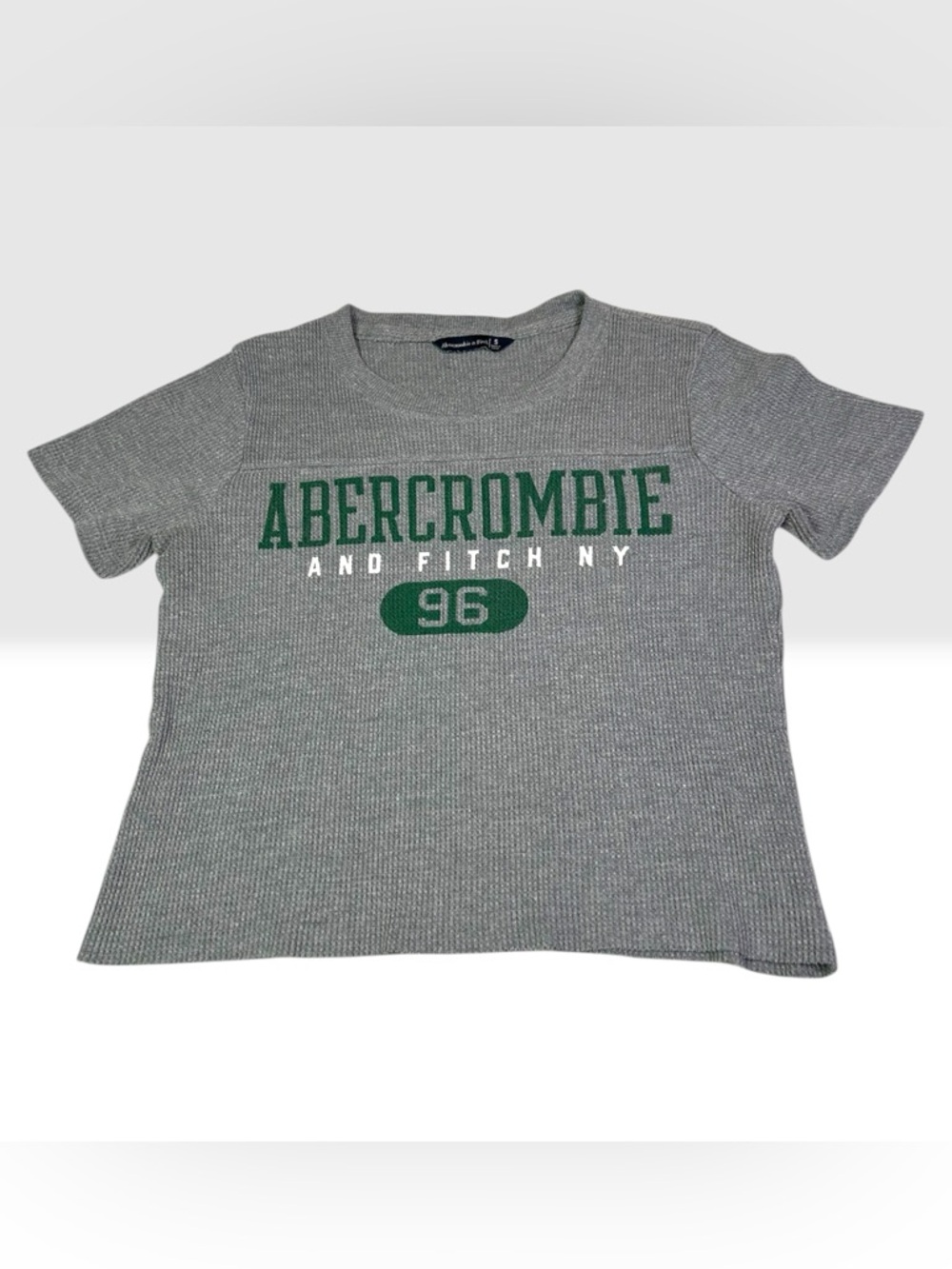 Abercrombie & Fitch Gray Crop Top with Green Logo